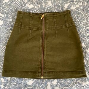 Free People Mini Skirt, Olive